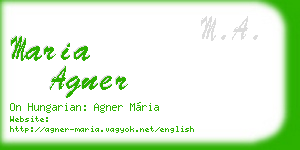 maria agner business card